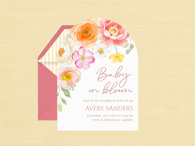 Floral Arch Invitation premium template design