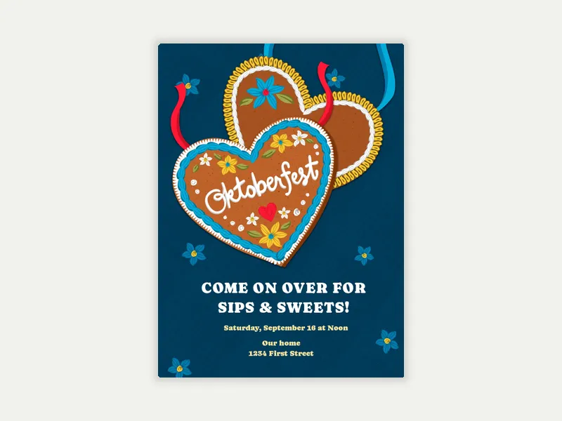 Oktoberfest Cookie Invitation free template design