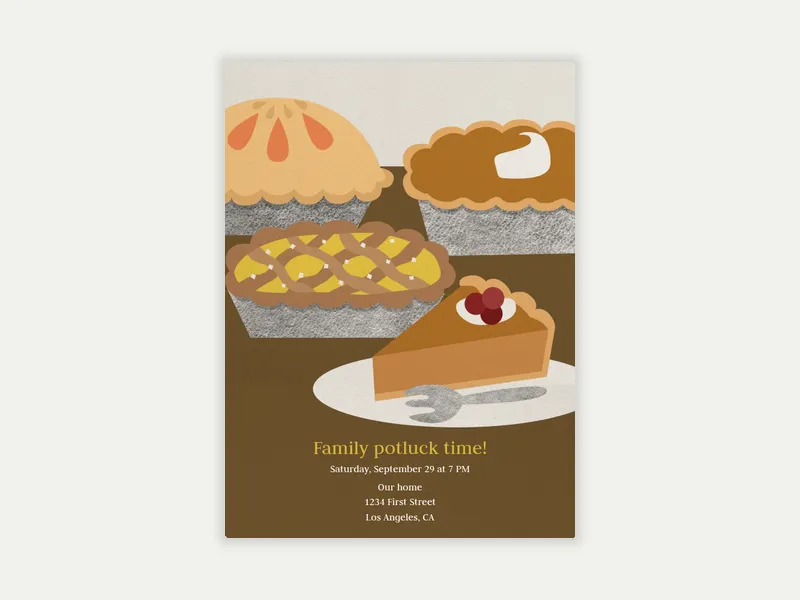 Pie Lineup Invitation free template design