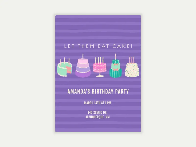 Let Them Eat Cake Invitation free template design