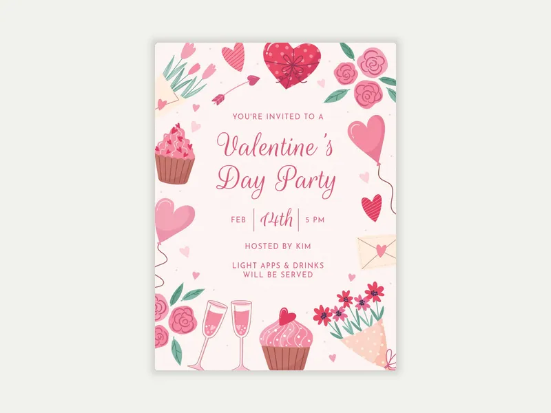 The Cupcake Club Invitation free template design