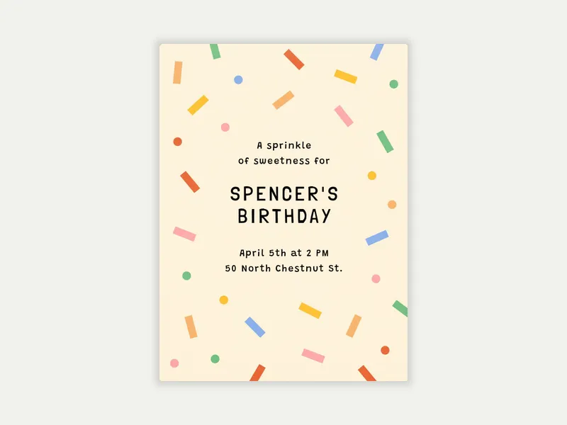 Confetti Palooza Invitation free template design