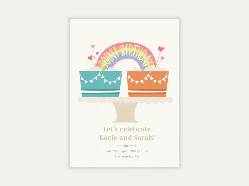 Joint Birthday Cake - joint_birthday - Invitation