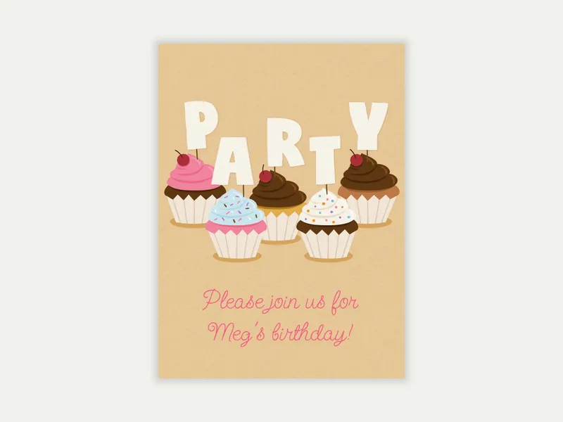 Cupcake Party Invitation free template design