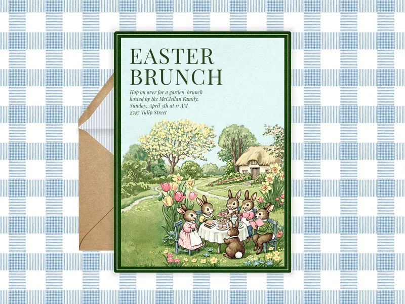 Garden Gathering Invitation premium template design