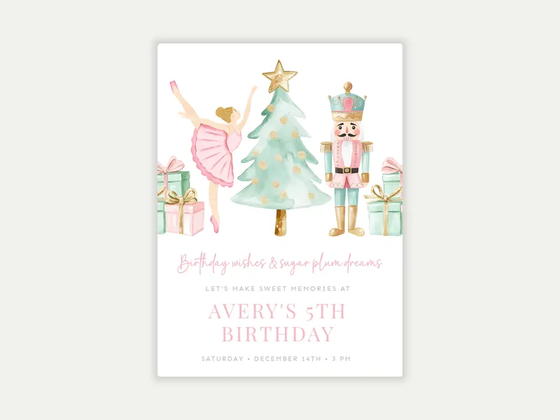 Sugar Plum Dreams Invitation free template design