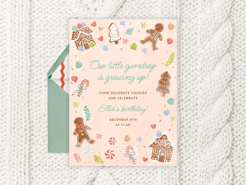 Gingerbread Sweetness Invitation premium template design