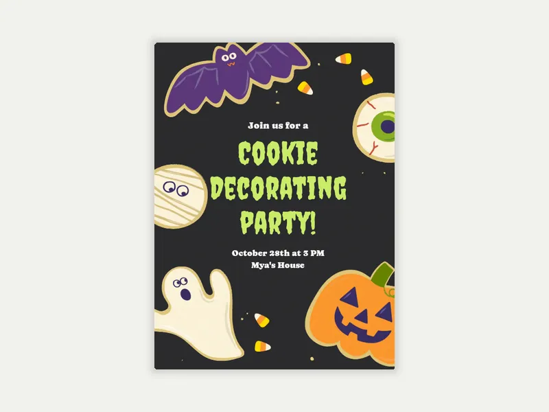 Halloween Cookies Invitation free template design