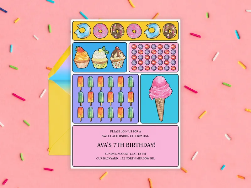Dessert Heaven Invitation premium template design