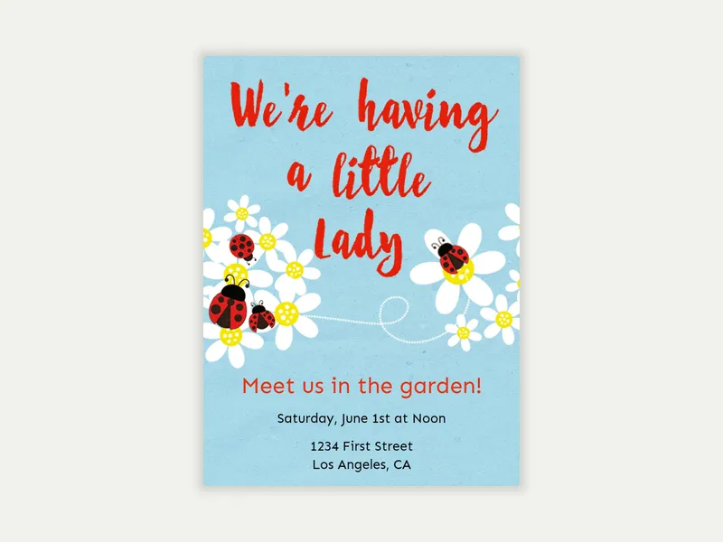 Ladybug Baby Invitation free template design