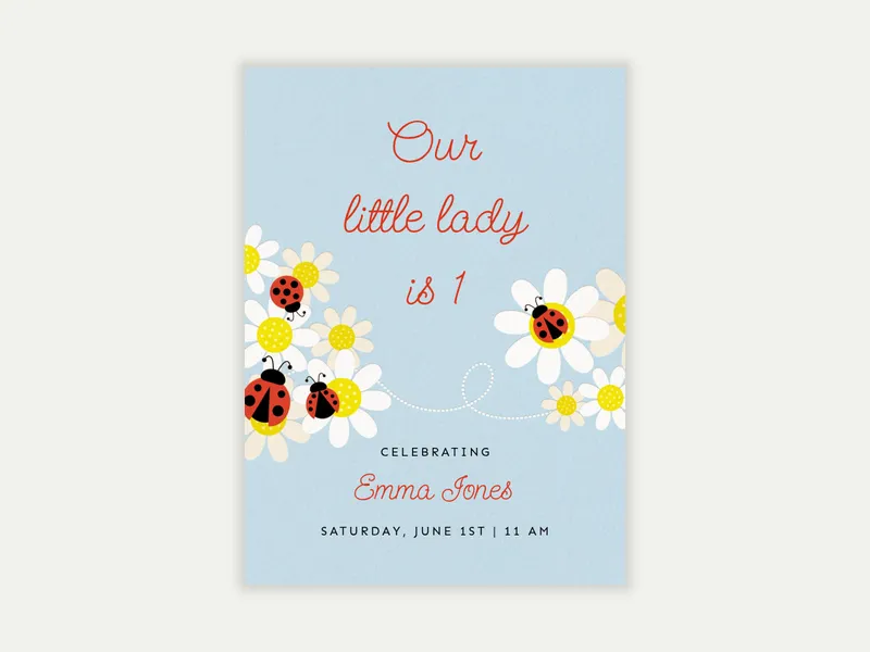 Ladybug Baby Invitation free template design