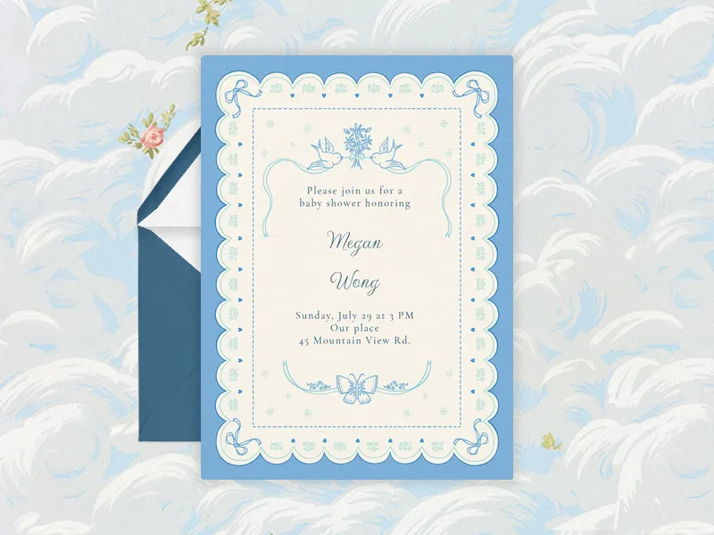 Classic Embroidery Invitation premium template design