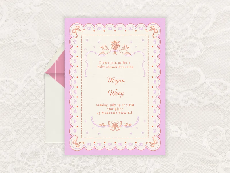 Classic Embroidery Invitation premium template design