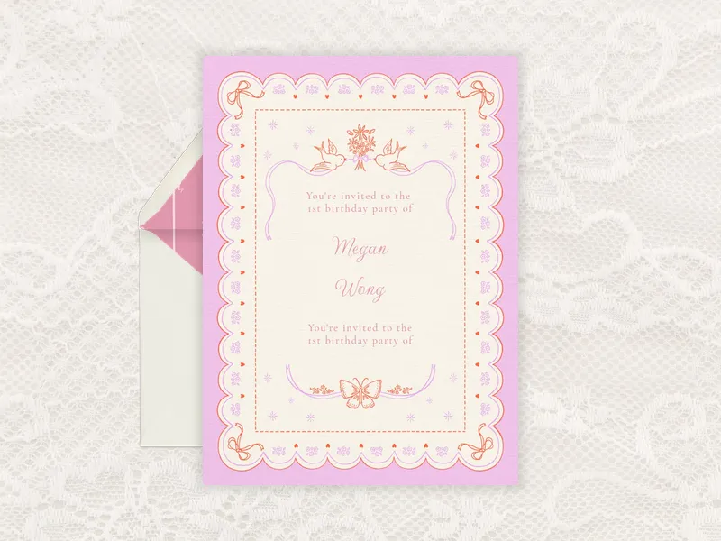 Classic Embroidery Invitation premium template design