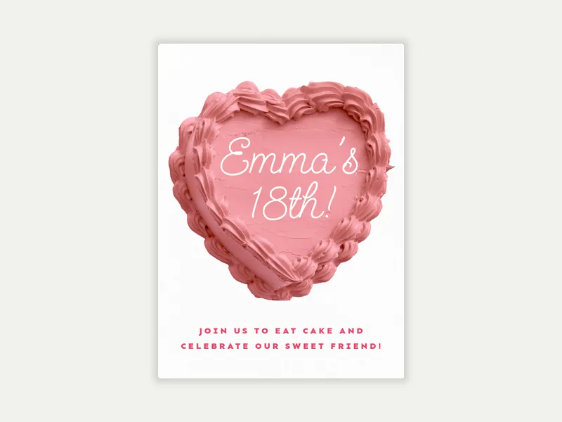 Frosted Heart Invitation free template design