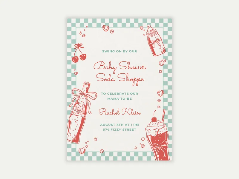 Retro Fizz Invitation free template design