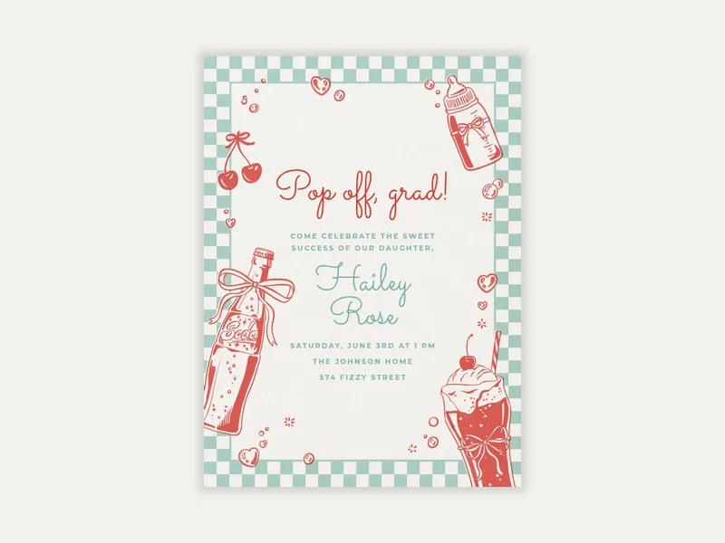 Retro Fizz Invitation free template design