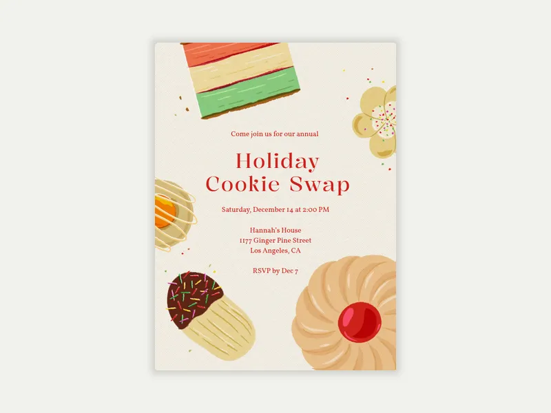 Cookie Swap Invitation free template design