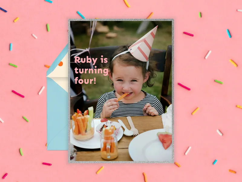 Full Page Photo & Text (Sprinkles) Invitation premium template design
