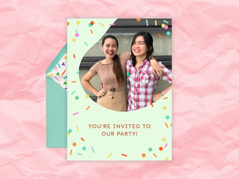 Mint Sprinkles Party (Photo) Invitation premium template design