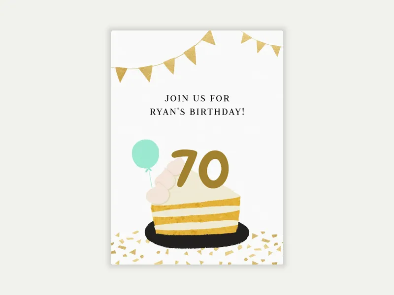 Milestone Piece of Cake Invitation free template design