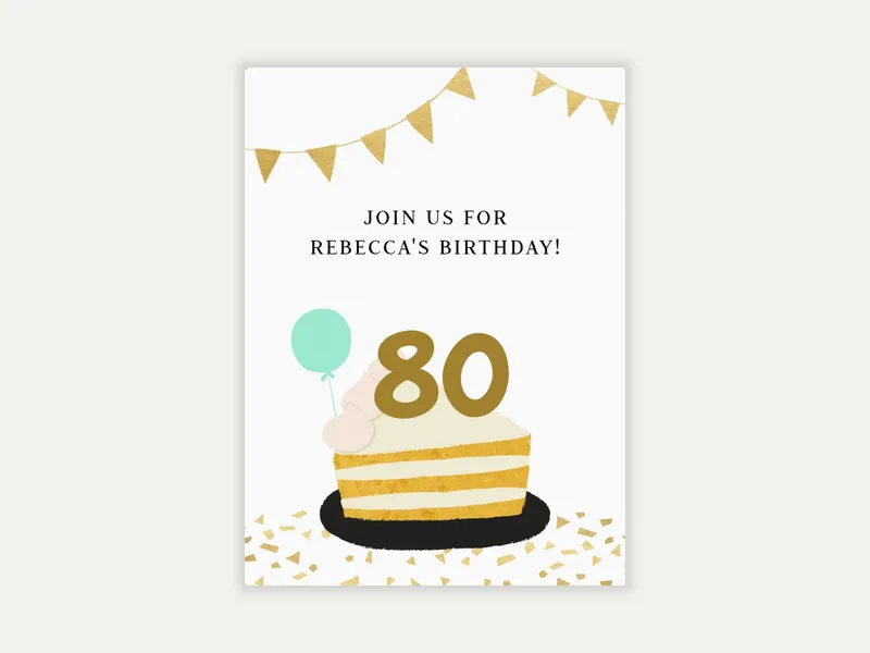 Milestone Piece of Cake Invitation free template design
