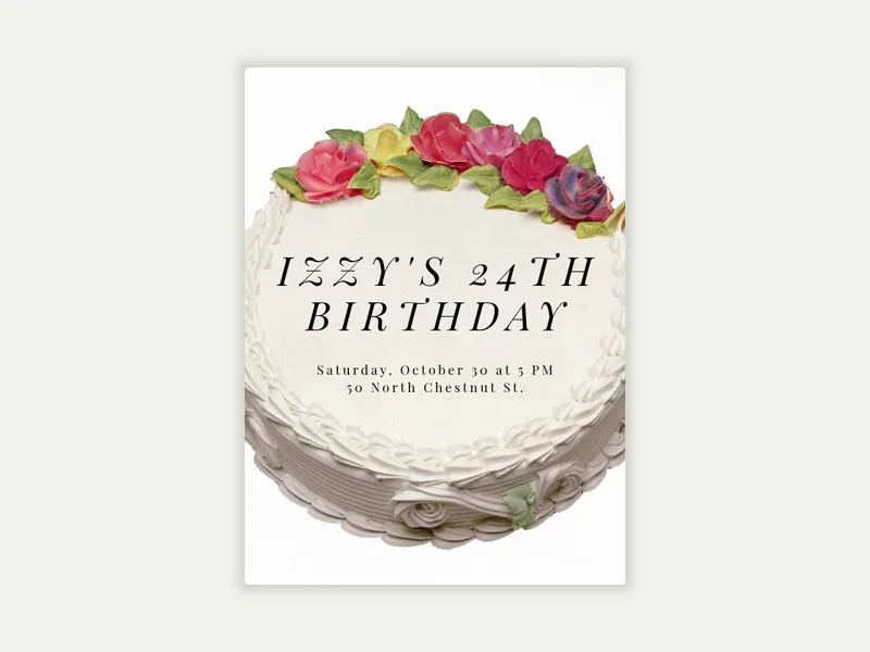 Frosted Florettes Invitation free template design