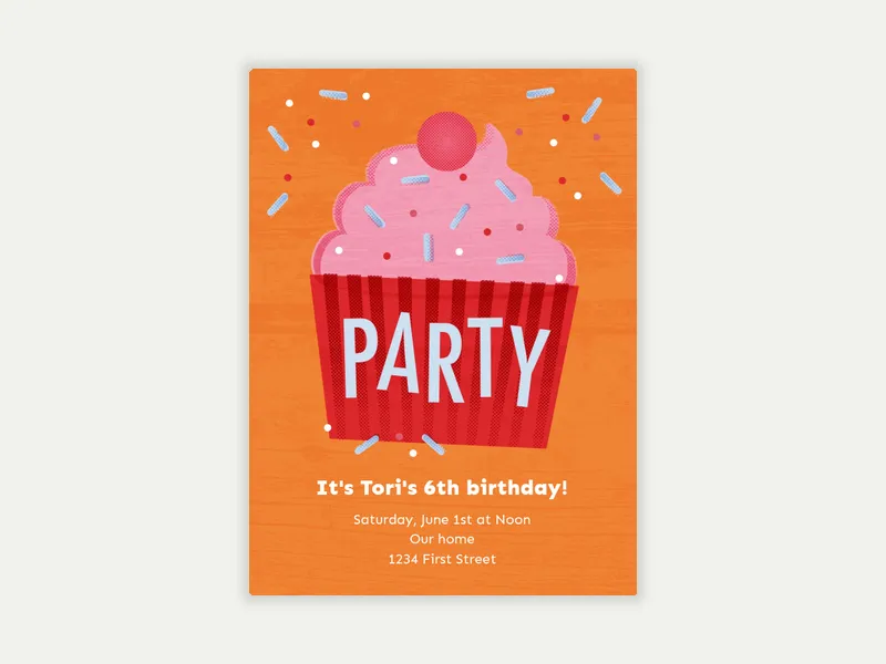 Pink Cupcake Invitation free template design