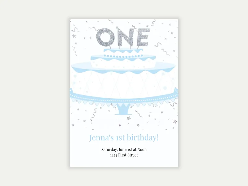 First Cake - babys_first - Invitation