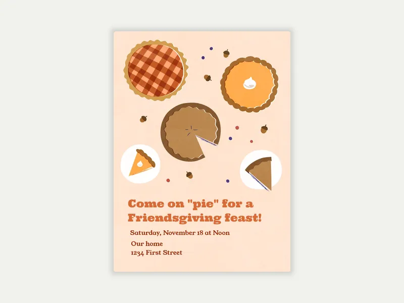 Autumn Pies Invitation free template design