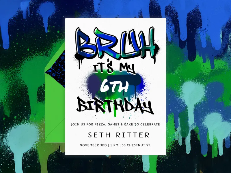 Neon Splash Invitation premium template design