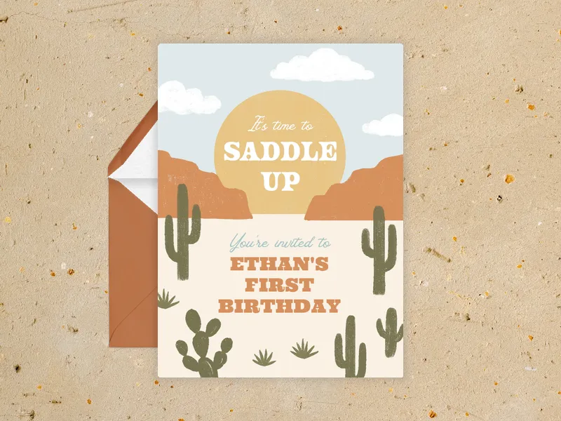 Desert Sun Invitation premium template design