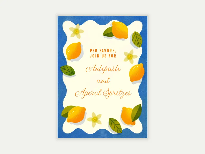 Italian Citrus Invitation free template design