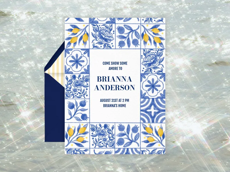 Painted Tiles Invitation premium template design