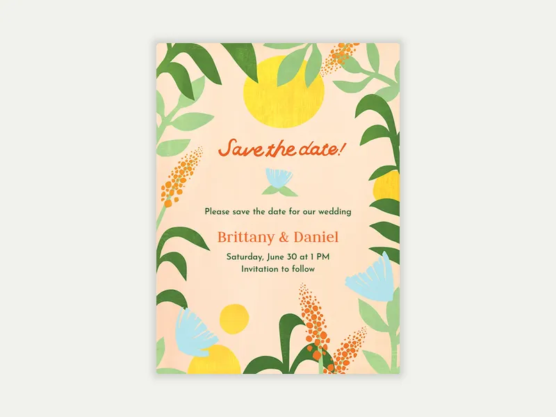 Abstract Nature - Save the Date free template design