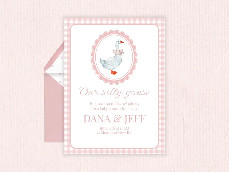 Goose on the Loose Invitation premium template design