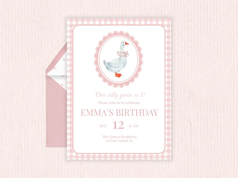 Goose on the Loose Invitation premium template design