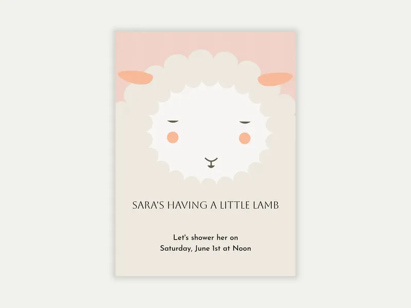 Little Lamb Invitation free template design