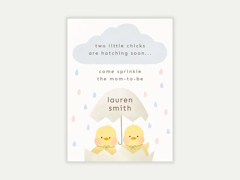 Baby Chick Sprinkle Invitation free template design