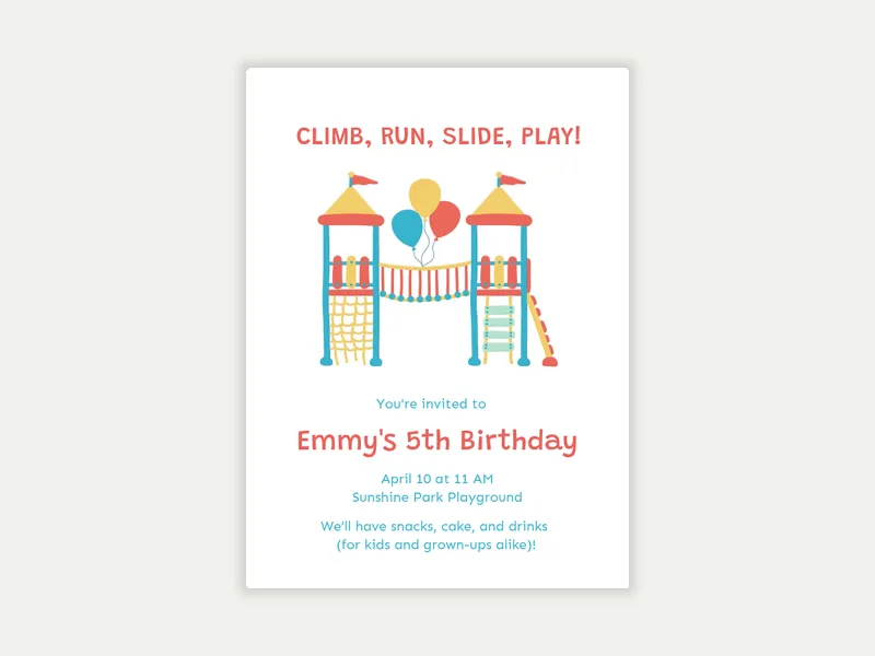 Playground Palooza - 3rd_birthday - Invitation