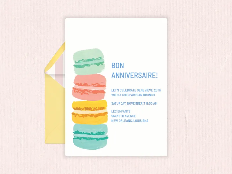 French Macarons Invitation premium template design