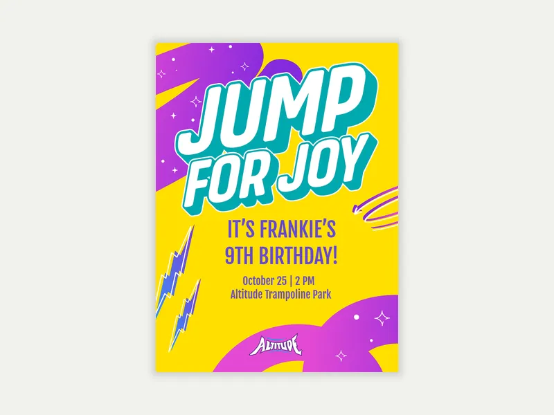 Altitude Trampoline Park: Joyous Occasion - 9th_birthday - Invitation
