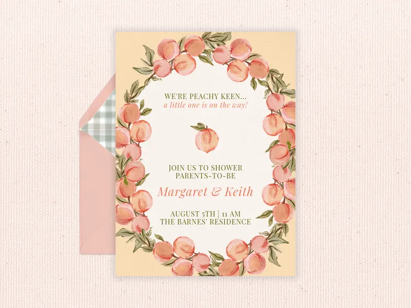 Our Sweet Peach Invitation premium template design