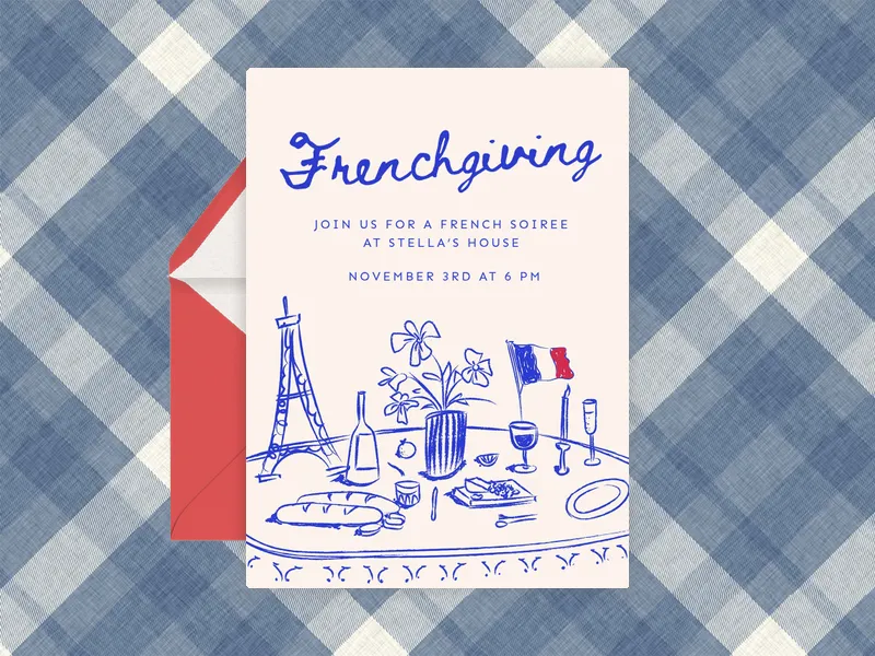 Frenchgiving Party Invitation premium template design