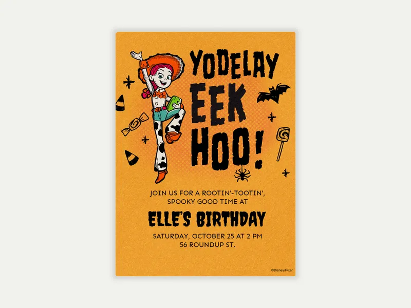 Disney and Pixar’s Toy Story: Yodelay Eek Hoo Invitation free template design