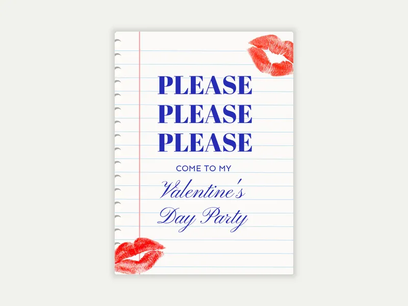 Pretty Please Invitation free template design