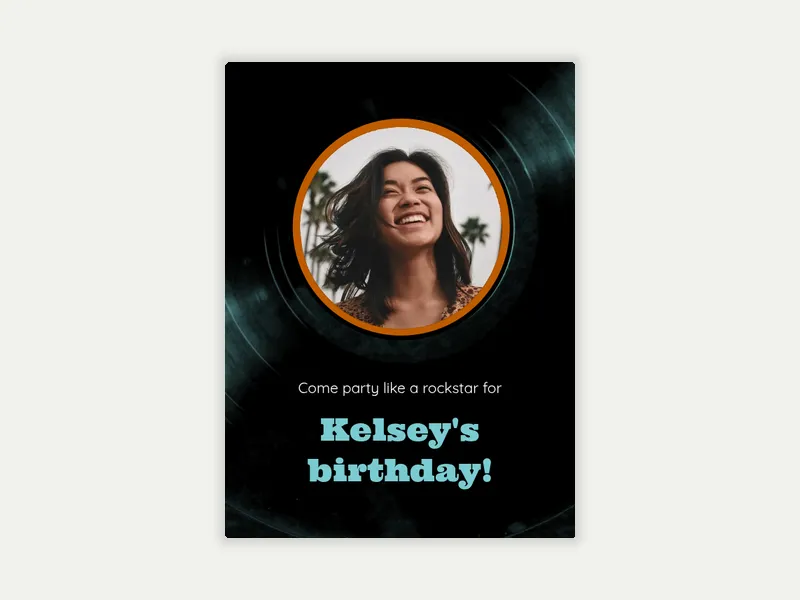 Vinyl (Photo) Invitation free template design