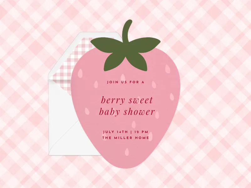 Strawberry Soirée Invitation premium template design
