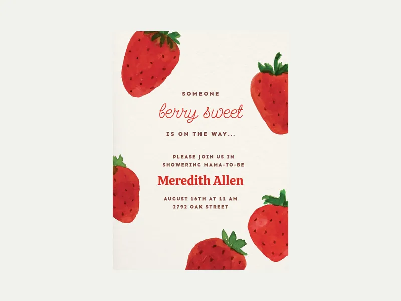 Strawberry Fields Invitation free template design