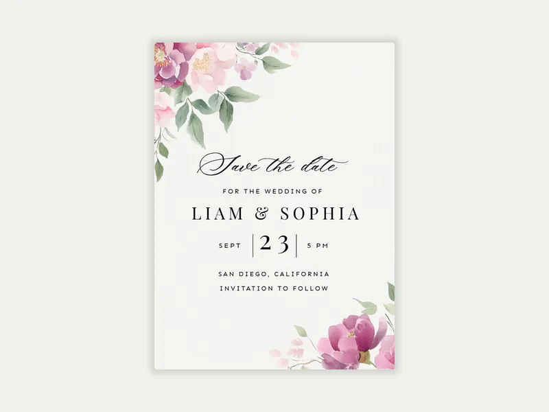Dainty Spring - Save the Date free template design
